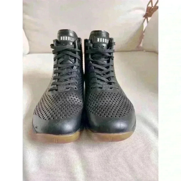 NOBULL Men's High-Top Leather Trainer Black Size 8 Gym Training CrossFit Shoes - Picture 4 of 6